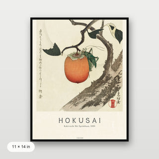 Hokusai - Kakivrucht Met Sprinkhaan