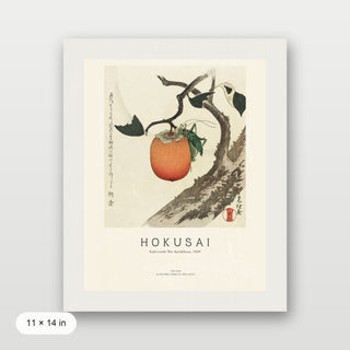 Hokusai - Kakivrucht Met Sprinkhaan