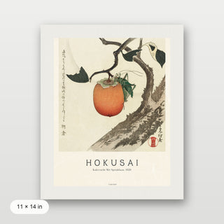 Hokusai - Kakivrucht Met Sprinkhaan