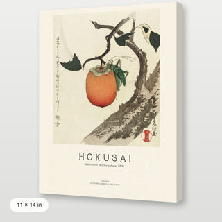 Hokusai - Kakivrucht Met Sprinkhaan
