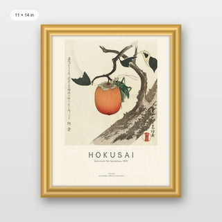 Hokusai - Kakivrucht Met Sprinkhaan