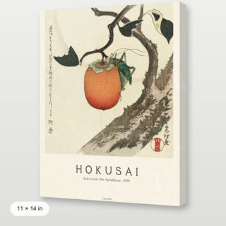 Hokusai - Kakivrucht Met Sprinkhaan