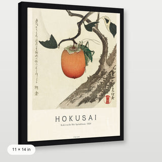 Hokusai - Kakivrucht Met Sprinkhaan