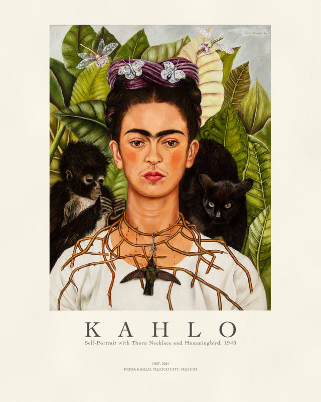 Kahlo - Self - portrait With Thorn Necklace And Hummingbird P2, Gallery Style