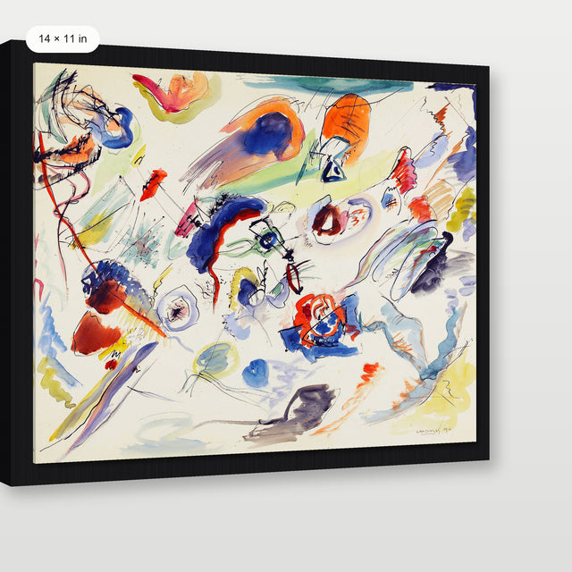 Kandinsky - First Abstract Watercolor, Black Floater Frame