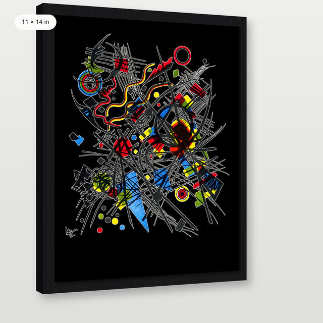 Kandinsky - Vierte Bauhausmappe, Black Floater Frame