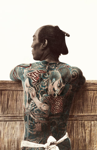 Kusakabe Kimbei - Tattooed Japanese Man