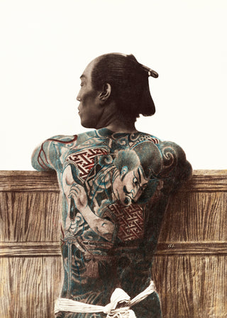 Kusakabe Kimbei - Tattooed Japanese Man