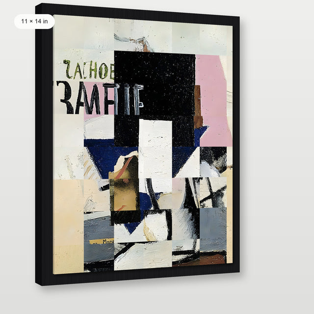 Malevich - Composition of the Mona Lisa, Black Floater Frame