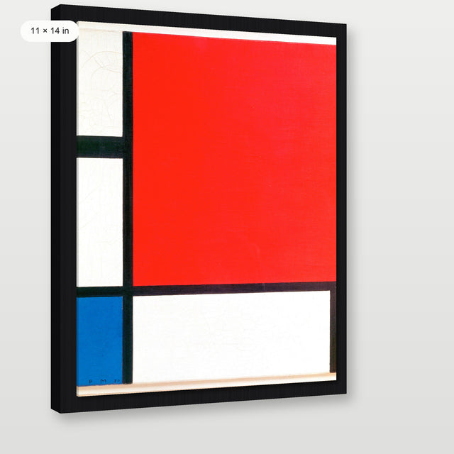 Mondrian - Composition with Red Blue and Yellow, Black Floater Frame