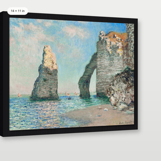 Monet - The Cliffs At Etretat, Black Floater Frame