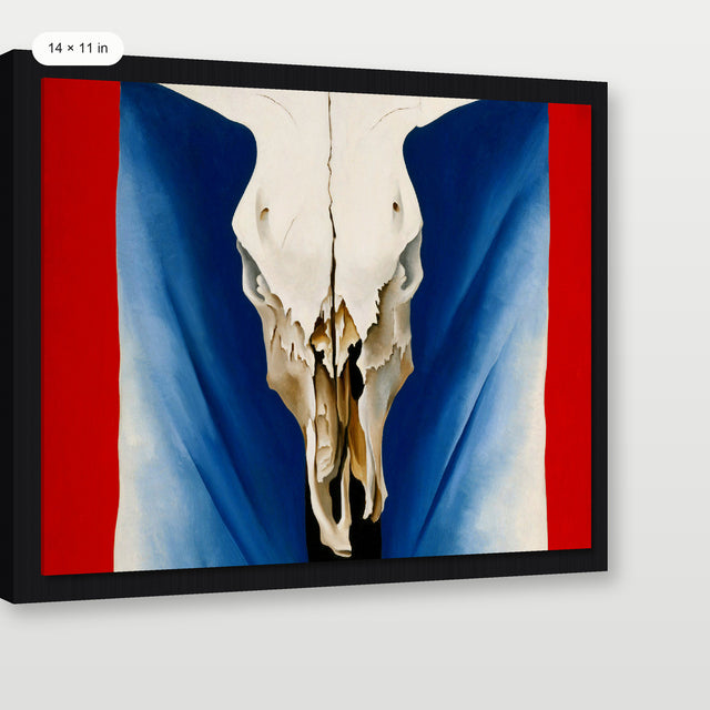 Okeeffe - Cows Skull, Black Floater Frame