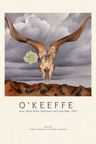 Okeeffe - Ram’s Head White Hollyhock and Little Hills