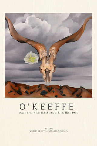 Okeeffe - Ram’s Head White Hollyhock and Little Hills