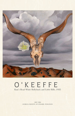Okeeffe - Ram’s Head White Hollyhock and Little Hills
