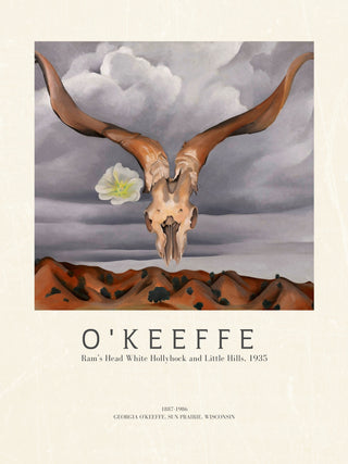 Okeeffe - Ram’s Head White Hollyhock and Little Hills