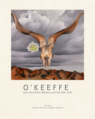 Okeeffe - Ram’s Head White Hollyhock and Little Hills