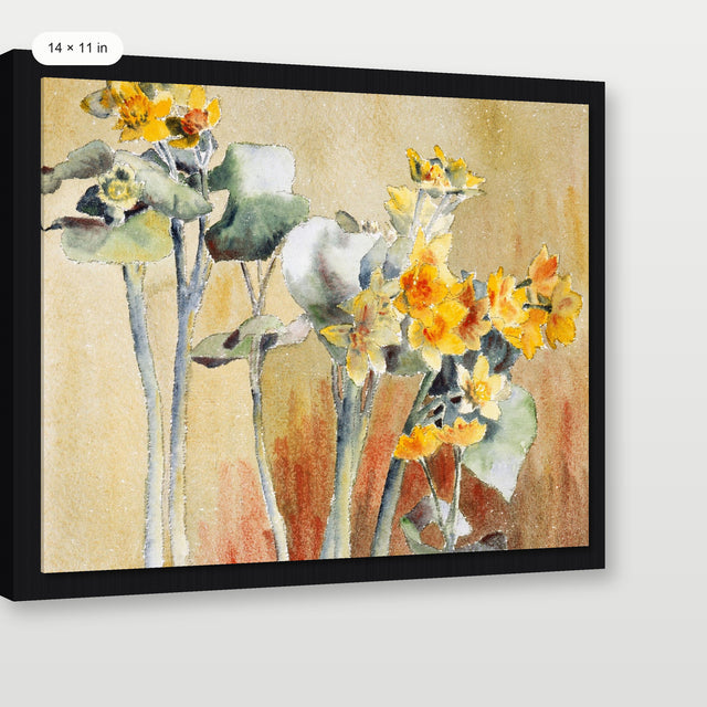Overbeck - Orange Flower, Black Floater Frame