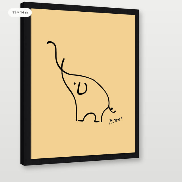 Picasso - The Elephant, Black Floater Frame