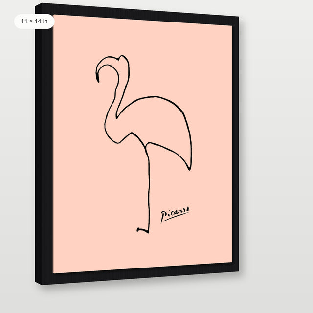 Picasso - The Flamingo, Black Floater Frame