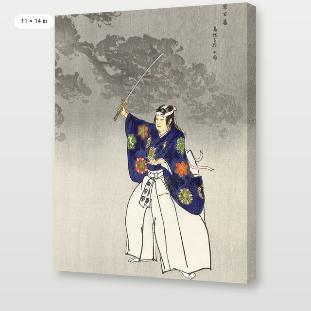 Tsukioka - Actors in the Noh Theater Play Eboshiori, Gallery Wrap