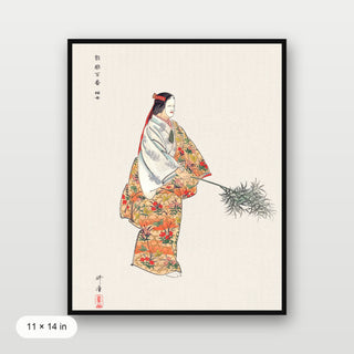 Tsukioka - Actors in the Noh Theater Play Hanjo