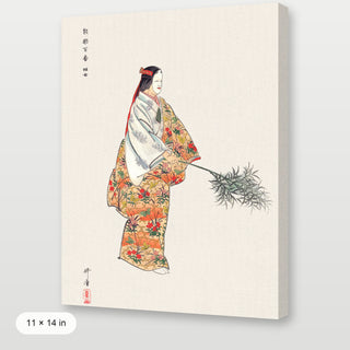 Tsukioka - Actors in the Noh Theater Play Hanjo