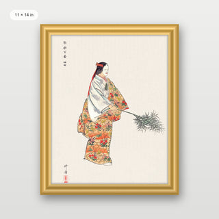 Tsukioka - Actors in the Noh Theater Play Hanjo