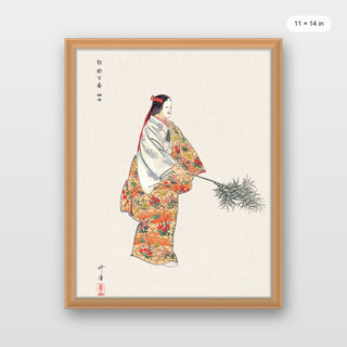 Tsukioka - Actors in the Noh Theater Play Hanjo