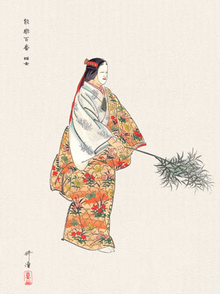 Tsukioka - Actors in the Noh Theater Play Hanjo