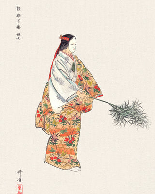 Tsukioka - Actors in the Noh Theater Play Hanjo