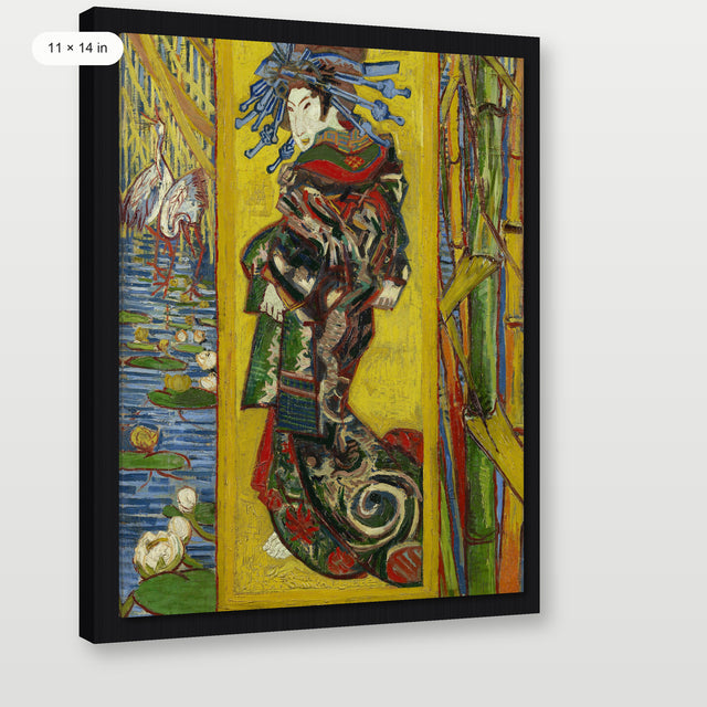 Van Gogh - Courtesan, Black Floater Frame