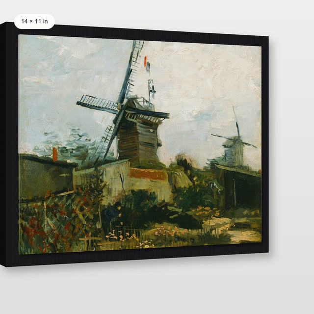 Van Gogh - Le Moulin De La Blute - fin, Black Floater Frame