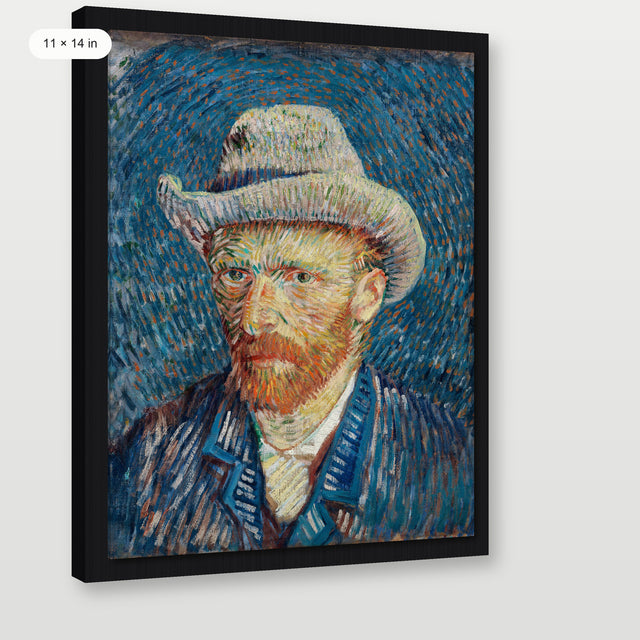 Van Gogh - Self Portrait, Black Floater Frame