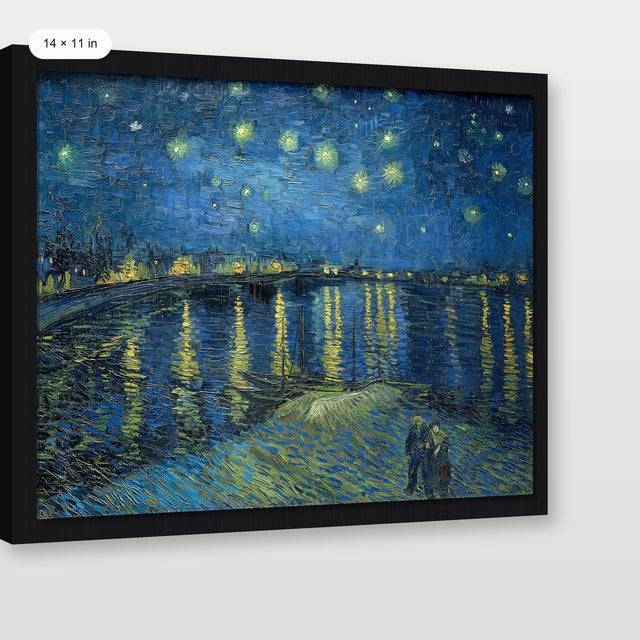 Van Gogh - Starry Night Over The Rhône, Black Floater Frame