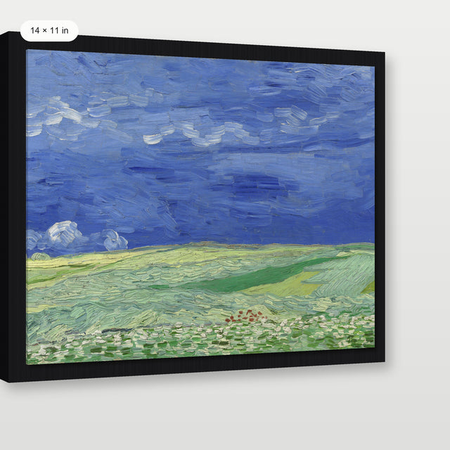 Van Gogh - Wheatfield Under Thunderclouds, Black Floater Frame