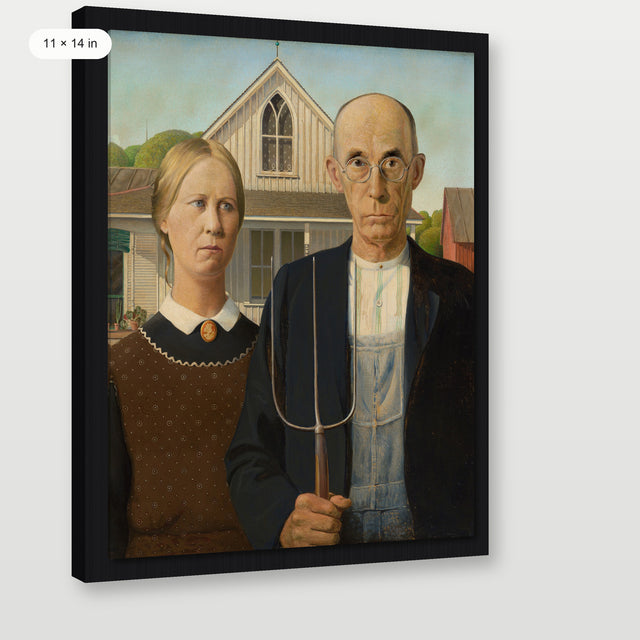 Wood - American Gothic, Black Floater Frame