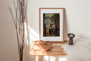 Vintage Christian Painting | Jesus Wall Art Painting | Christian Art Print | Three Wisemen | Adoration of the Magi