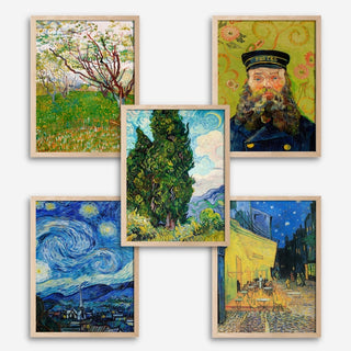 Van Gogh Art Print Bundle(Set of 5) - Mini Art Prints 4x6