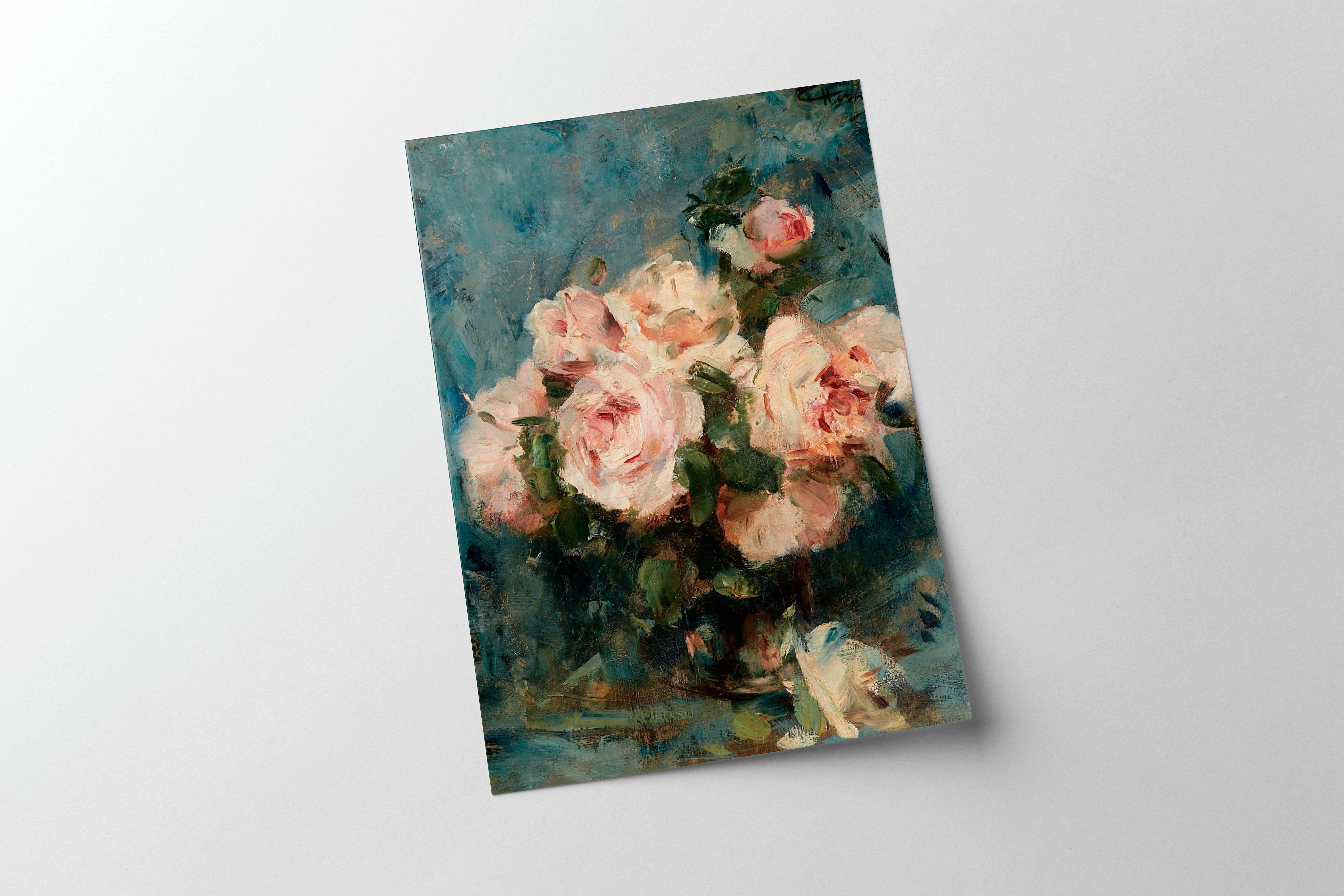 Vintage newest cute flower oil paintings