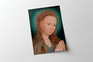 Vintage Virgin Mary Prayer Painting  | Religious Wall Art | Antique Christian Painting | Meditation Art