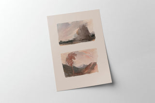Vintage Muted Watercolor Landscape Painting | Modern Wall Decor