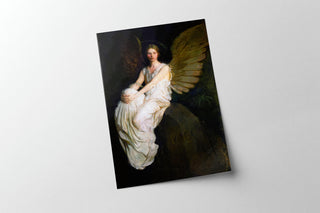 Vintage Angel Art Painting  | Religious Wall Art | Antique Oil Painting | Christian Art