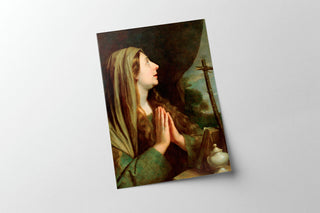 Vintage Prayer Madonna Art Print  | Religious Wall Art | Antique Christian Oil Painting | Prayer Art