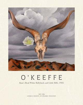 Okeeffe - Ram’s Head White Hollyhock and Little Hills
