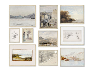 Neutral French Vintage Prints Gallery Wall Set of 10