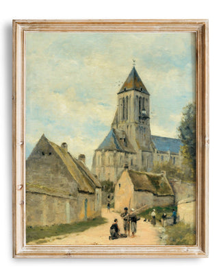Vintage Cathedral Church Art Print  | Religious Wall Art | Antique Oil Painting | Christian Art