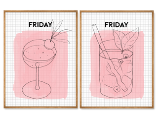 Friday Drinks Gallery Wall 2 Art Prints