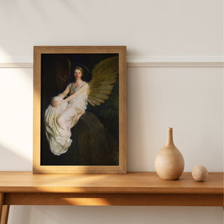 Vintage Angel Art Painting  | Religious Wall Art | Antique Oil Painting | Christian Art