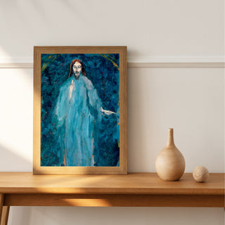 Vintage Christ Blessing Art Painting  | Religious Wall Art | Antique Christian Oil Painting | Jesus Art